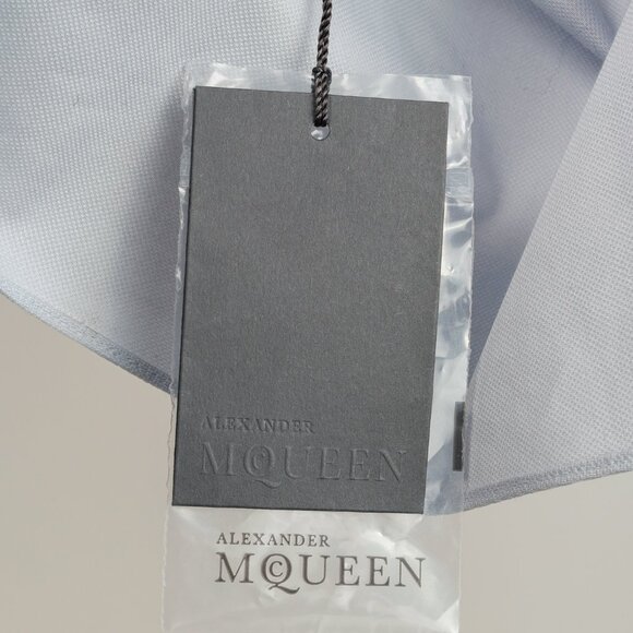 Alexander McQueen Resort 2014 Powder Blue Cotton-Crepe Peplum Top - Picture 7 of 11